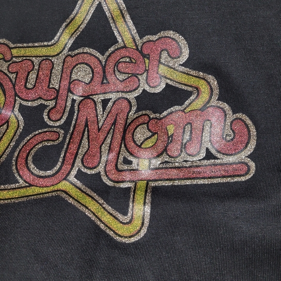1970s Super Mom Glitter print tee - Picture 6 of 11